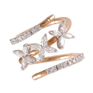 انگشتر طلا 18 عیار زنانه جواهری گاندی مدل 21711