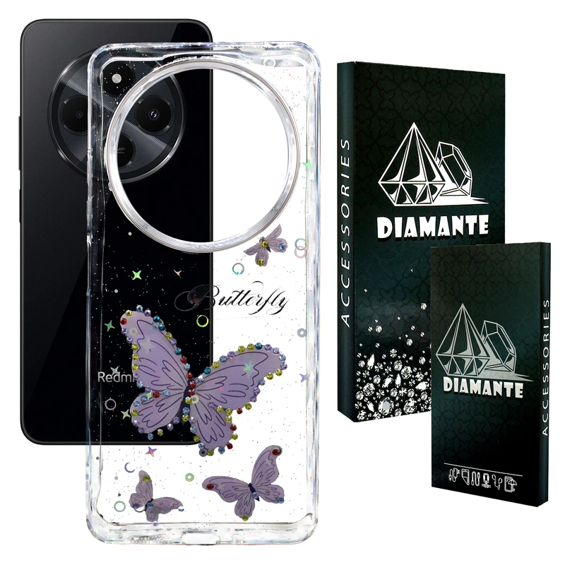 کاور دیامانته مدل Butterfly Bk مناسب برای گوشی موبایل شیائومی Poco C75
