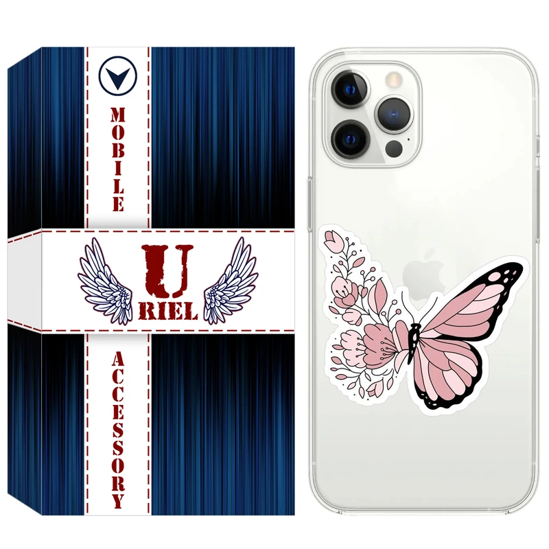 کاور یوریل مدل Clear کد 98 طرح پروانه مناسب برای گوشی موبایل اپل iPhone 13 Pro
