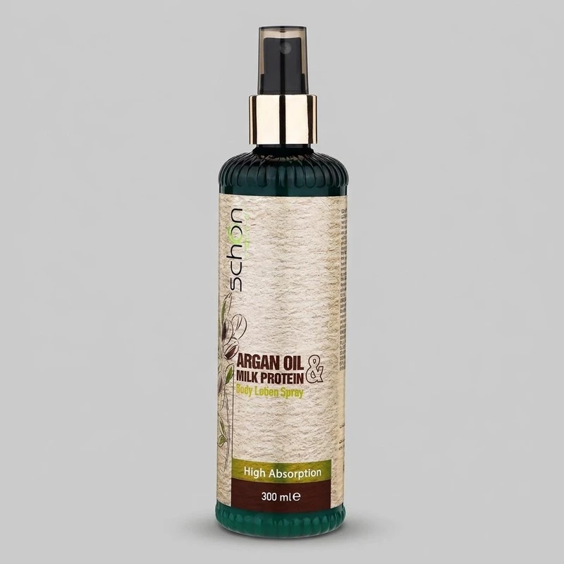 لوسیون بدن شون مدل Argan Oil And Milk Protein حجم 300 میلی‌لیتر با عصاره آرگان و پروتئین شیر، مرطوب‌کننده قوی پوست، جذب بالا، ساخت ایران، دارای مجوز سازمان غذا و دارو