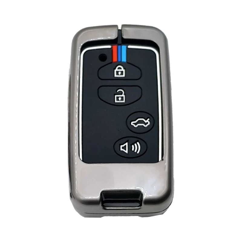 کاور ریموت و سوئیچ خودرو کالانیکس مدل COV-TOYOTA-10641 طرح فلزی مناسب برای تویوتا لندکروز 4 دکمه