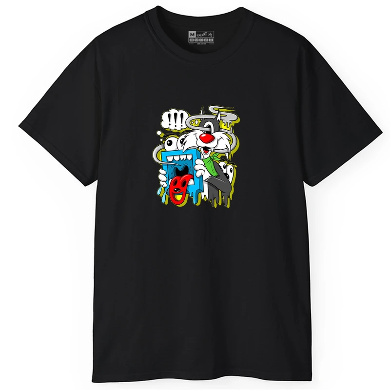 تی‌شرت آستین کوتاه مردانه پاد آفرین مدل PT522 رنگ مشکی