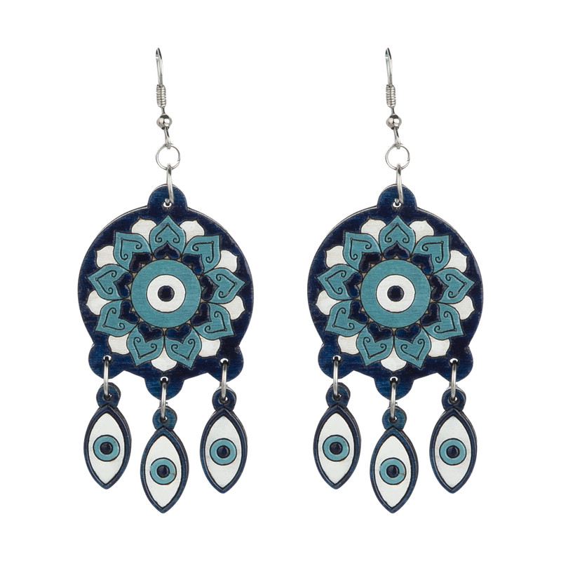 گوشواره زنانه مدل چشم نظر کد 013