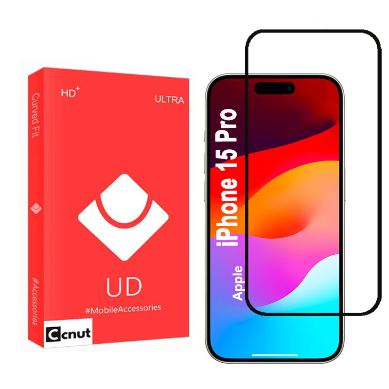 محافظ صفحه نمایش شیشه‌ای کوکونات مدل VWK-UDR مناسب برای گوشی موبایل اپل iPhone 15 Pro