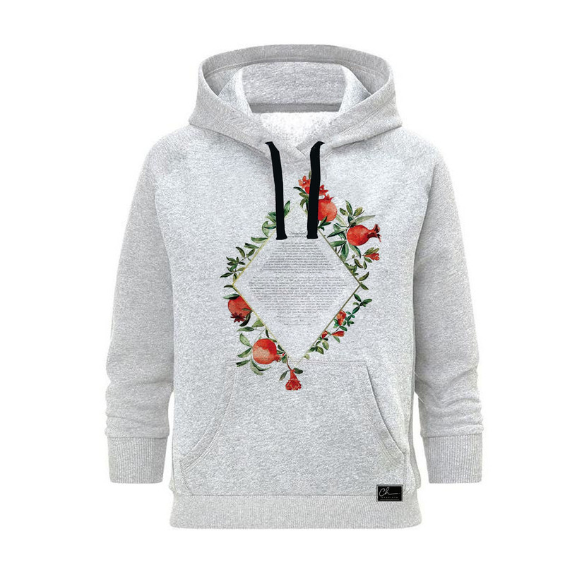 هودی زنانه مدل یلدا کد B198 رنگ طوسی