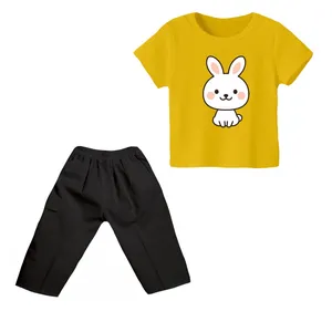 ست تی شرت و شلوارک دخترانه مدل خرگوش کد ۱۳