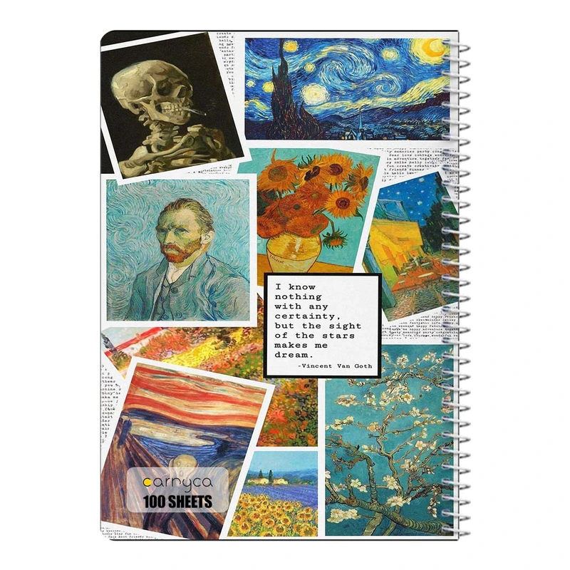 دفتر مشق 100 برگ سیمی کارنیکا طرح شب پرستاره فانتزی ون گوگ Fantasy Starry Night Van Gogh کد 73525