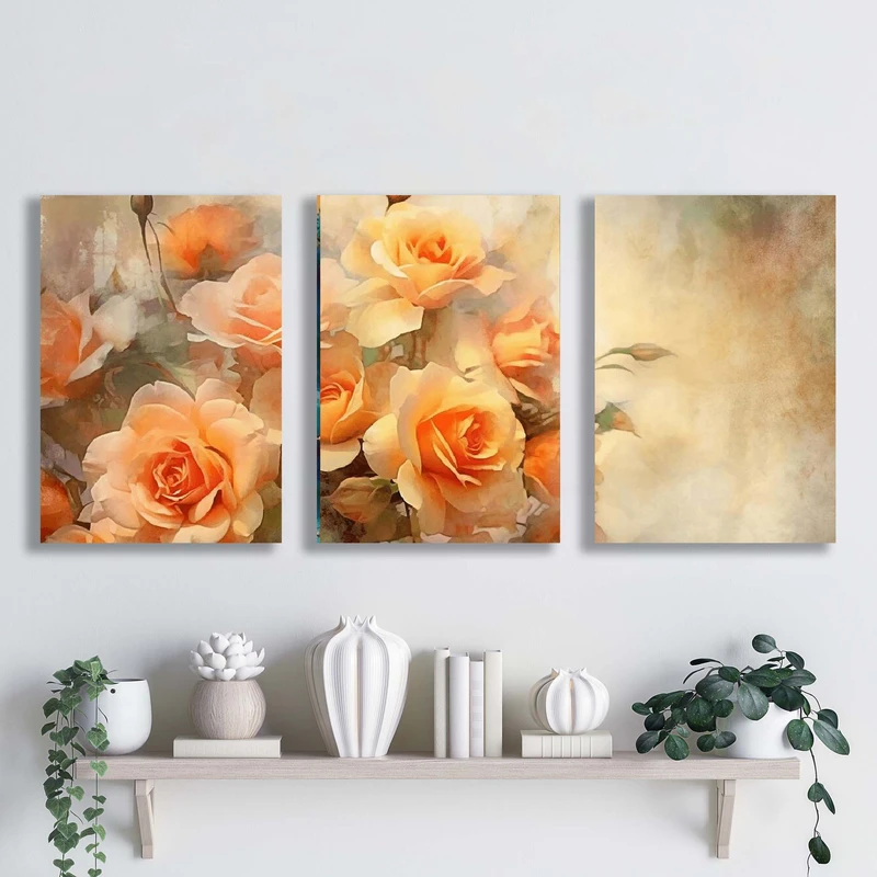 تابلو شاسی آتریسا مدل گل مدرن ATA096 مجموعه سه عددی