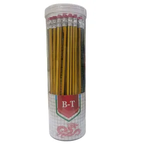 مداد مشکی بی تی با درجه سختی HB مدل پاک کن دار بسته ۴۸ عددی