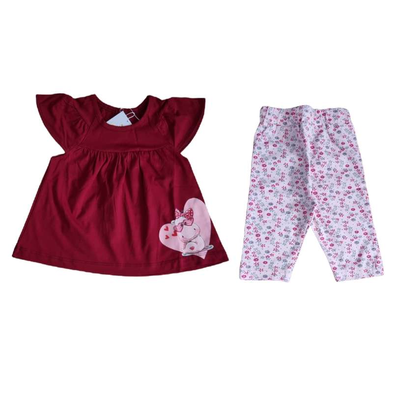 ست تی شرت و شلوارک نوزادی مدل خوک