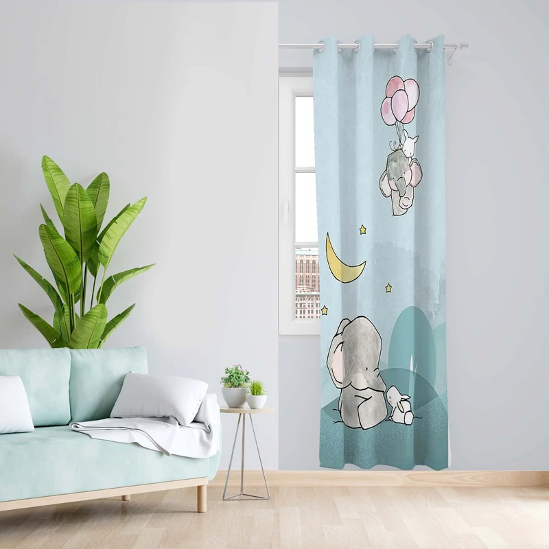 پرده طرح کودک مدل مخمل پانچی کد 5489 z سایز 140x200 سانتی متر