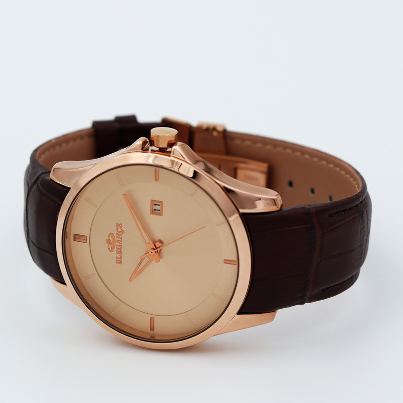 ساعت مچی عقربه‌ای مردانه الگانس مدل تاریخ شمار موتور ژاپنی