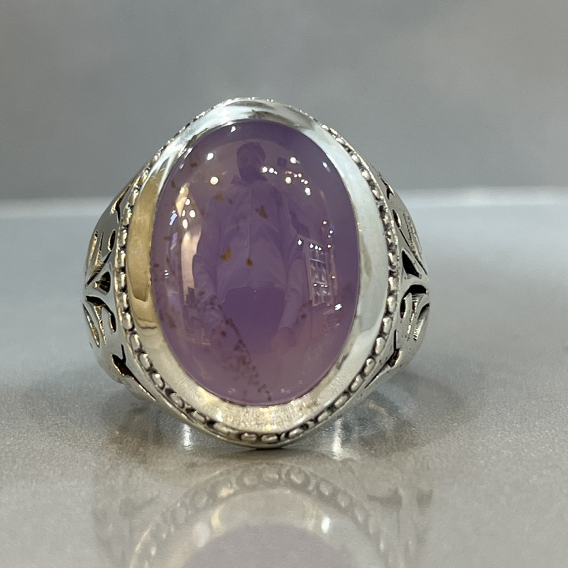 انگشتر نقره مردانه مدل دستساز مزین عقیق یمنی کبود کد 324-0 انگشتر نقره مردانه مدل دستساز مزین عقیق یمنی کبود کد 324-0