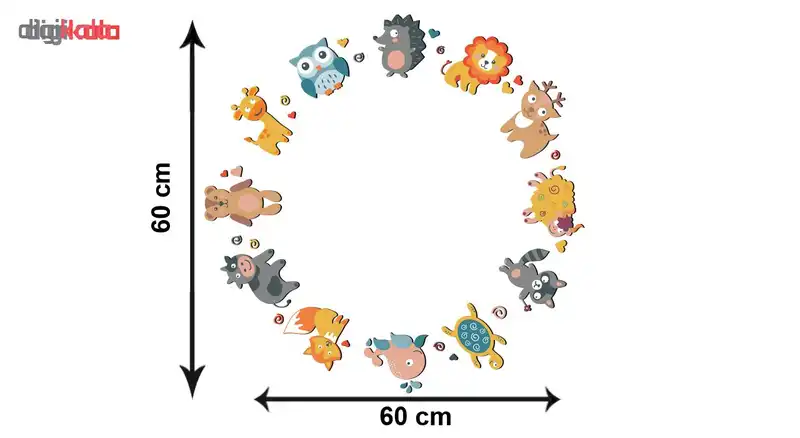 استیکر چوبی ژیوار طرح حلقه حیوانات