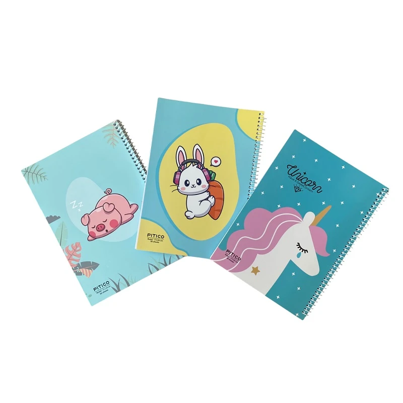 دفتر مشق 60 برگ پیتیکو مدل کیوت مجموعه سه عددی