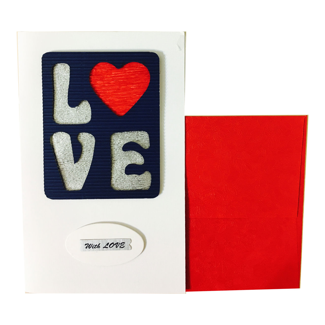 کارت پستال دست ساز مدل With Love02