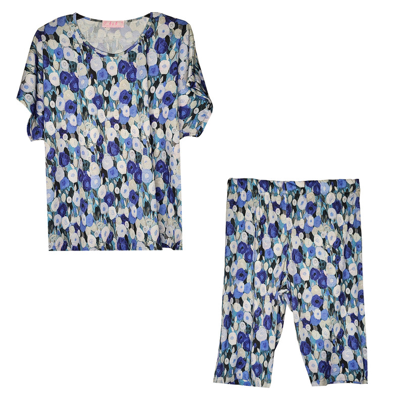 ست تی شرت آستین کوتاه و شلوارک زنانه مدل KH1055