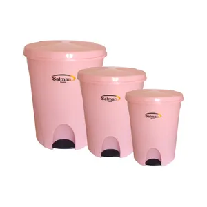 ست سطل زباله پدالی سلمان پلاستیک مدل گلبرگ 280-380-520