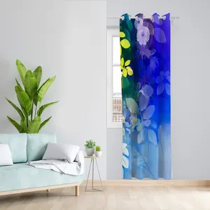 پرده طرح برگ مدل مخمل پانچی کد L 1137R Z سایز 140x200 سانتی متر