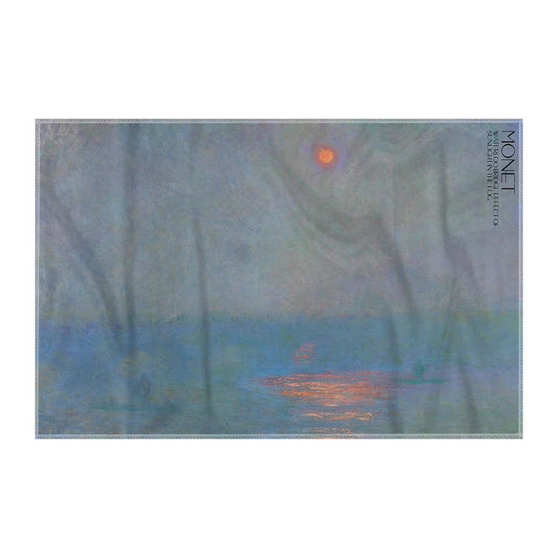 کاغذ کادو ترمه طراحان ایده مدل پل واترلو، اثر نور خورشید در مه از مونه کد art0190 سایز 57x37 سانتی متر