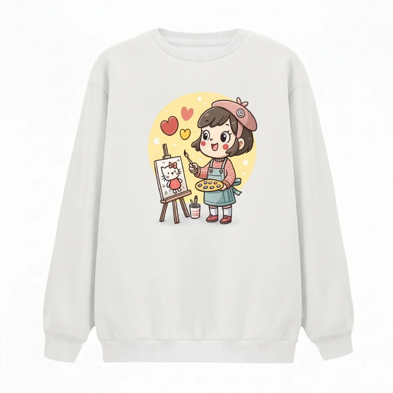 سویشرت زنانه مدل دخترک نقاش کد v18 