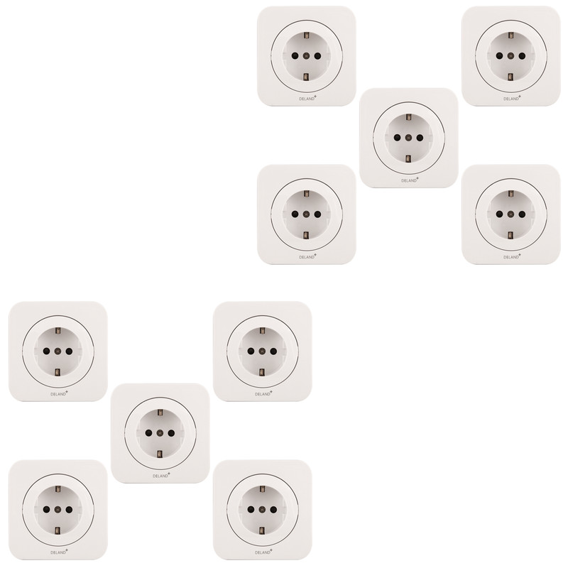 پریز برق ارت دار دلند مدل آدا بسته 10 عددی