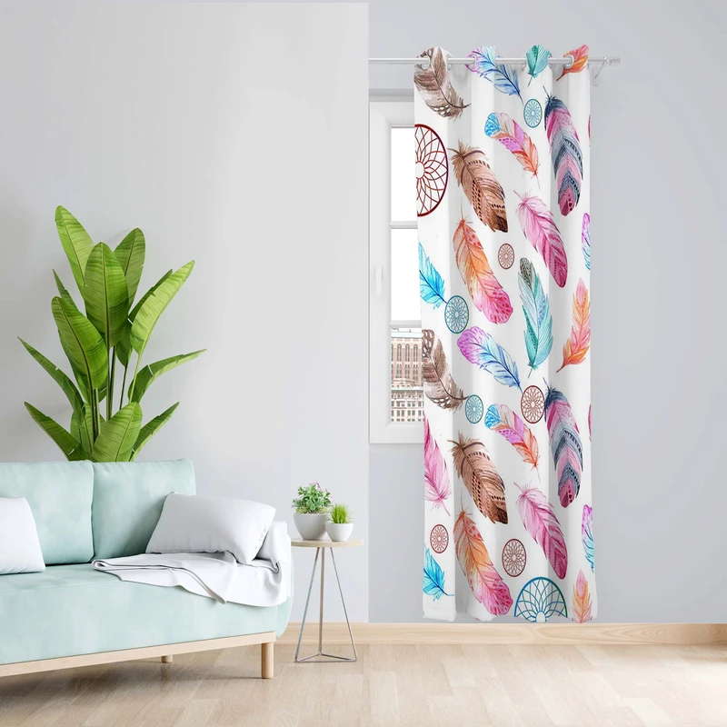 پرده طرح پر مدل مخمل پانچی کد 1667 z سایز 140x200 سانتی متر