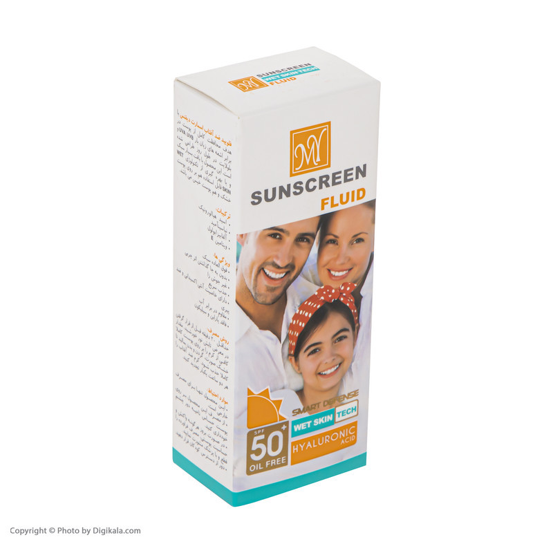فلوئید ضدآفتاب بی‌رنگ مای SPF50 مدل Hyaluronic Acid مناسب انواع پوست، حجم 50 میلی‌لیتر مجموعه 2 عددی