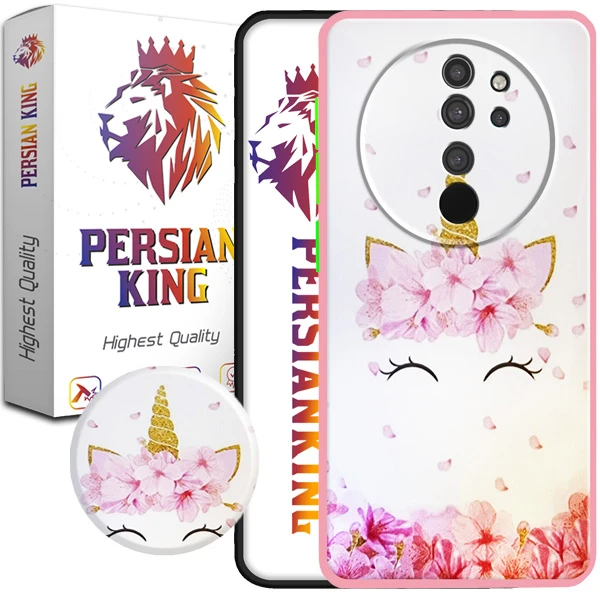 کاور پرشین کینگ مدل Unic 21 مناسب برای گوشی موبایل شیائومی Redmi Note 8 Pro به همراه پایه نگهدارنده