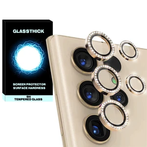 محافظ لنز دوربین گلستیک مدل Diamond style Ring مناسب برای گوشی موبایل سامسونگ Galaxy S23 Ultra