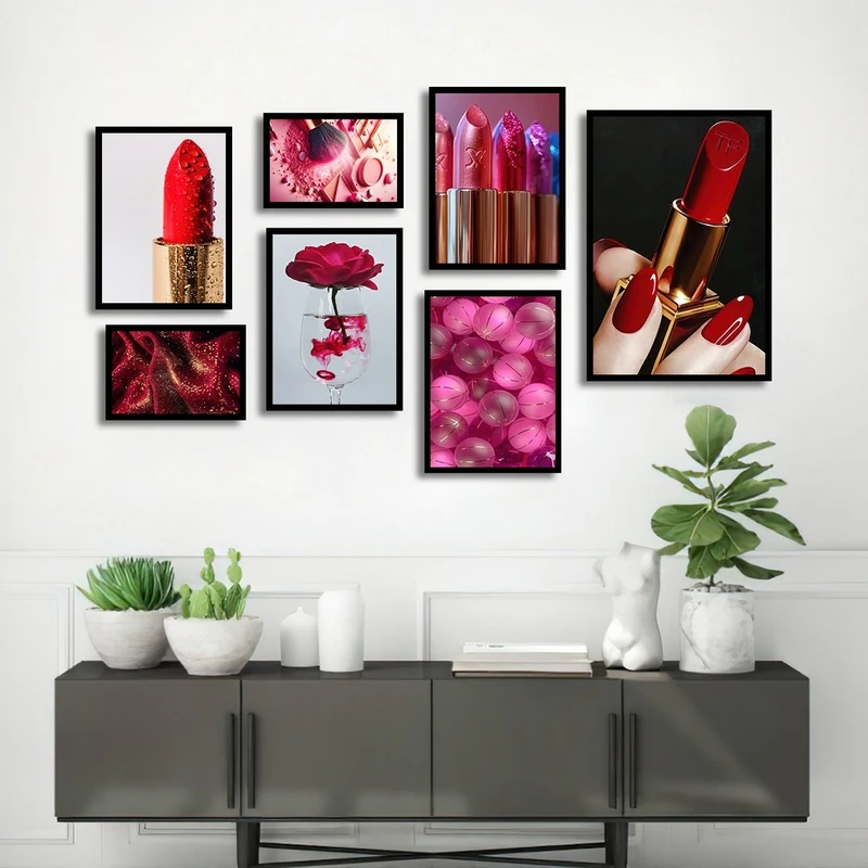 تابلو بکلیت طرح میکاپ و زیبایی مدل شاین اکلیلی B-2834 مجموعه 7 عددی