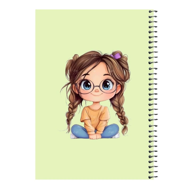 دفتر مشق 80 برگ اس جی مدل دخترک عینکی   