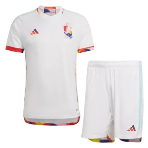 ست تی شرت و شلوارک ورزشی مردانه مدل بلژیک Away WC2022