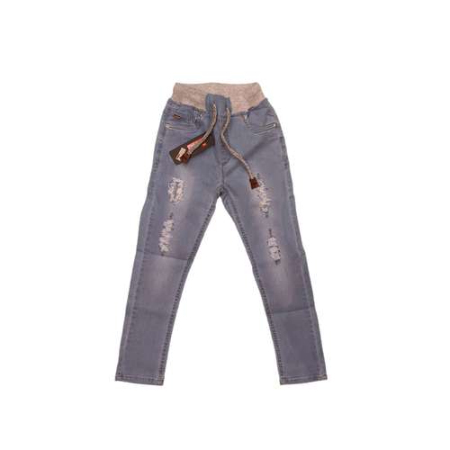 شلوار جین پسرانه مدل AS کمرکشی و زاپ دار 1001