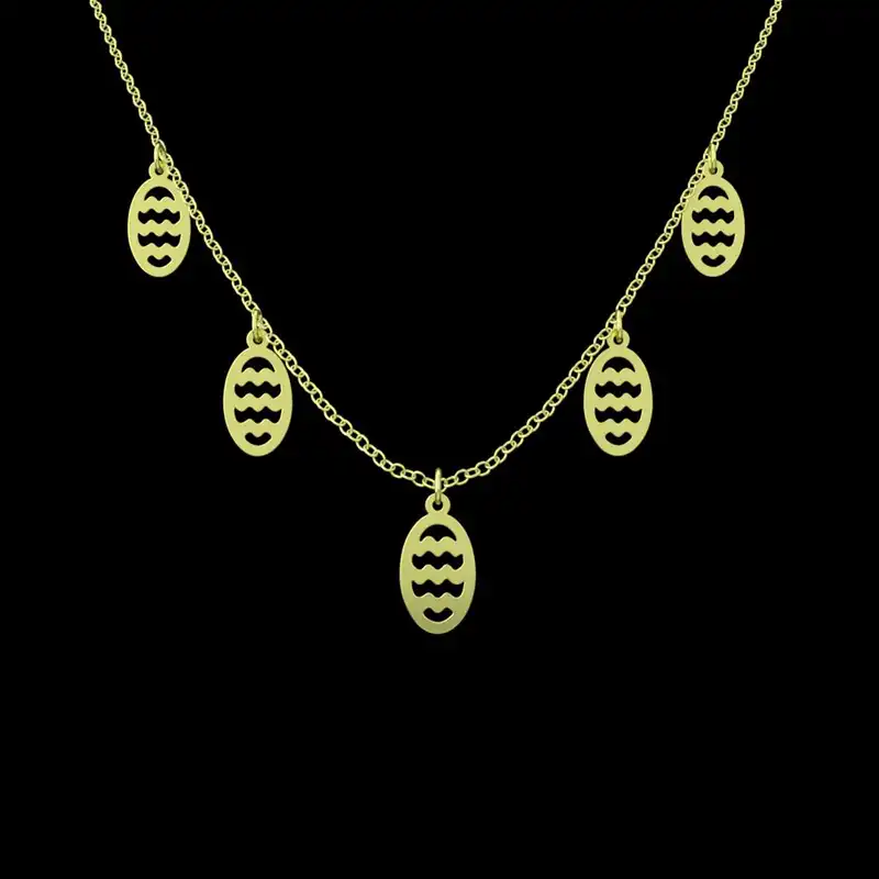 گردنبند طلا 18 عیار زنانه مدوپد مدل بیضی کد RNA12108