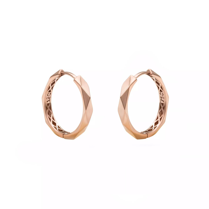 گوشواره طلا 18 عیار زنانه گالری روبی مدل چند ضلعی Earrings