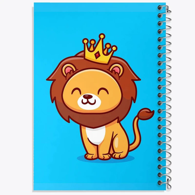 دفتر شطرنجی 50 برگ خندالو طرح حیوانات بامزه شیر کد 25402