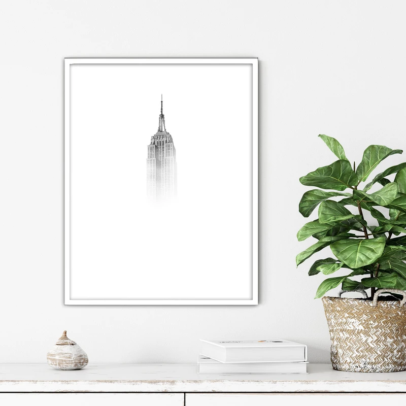 تابلو آتریسا طرح اماکن دیدنی جهان مدرن مدل ATFBW47 فریم سفید