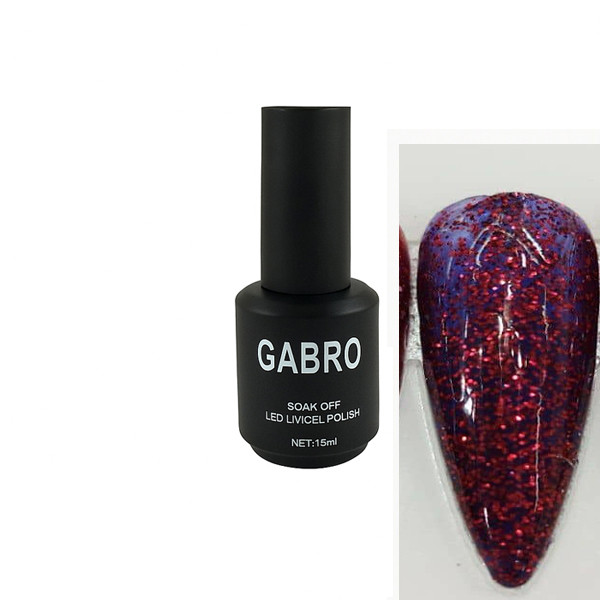 لاک ژل اکلیلی ناخن گبرو مدل 15M شماره 82 رنگ قرمز بنفش
