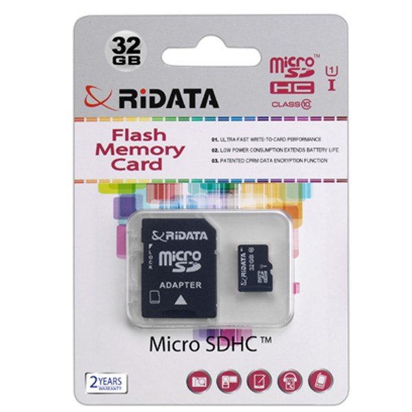 کارت حافظه microSDHC ری دیتا مدل High Speed کلاس 10 استاندارد UHS-I U1 به همراه آداپتور SD ظرفیت 32 گیگابایت