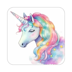 زیر لیوانی کاکتی طرح اسب تک شاخ و یونیکورن مدل mp33085