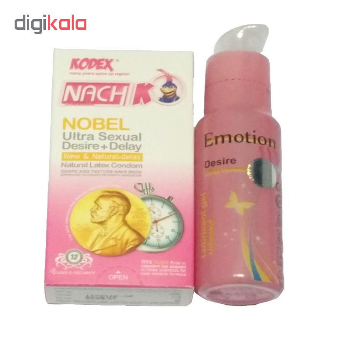 کاندوم کدکس مدل Nobel بسته 12 عددی به همراه ژل ایموشن مدل Desire