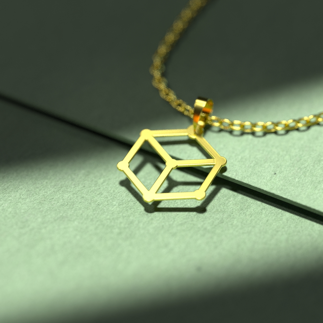 گردنبند طلا 18 عیار زنانه مدوپد مدل هندسی کد D3-1-1092