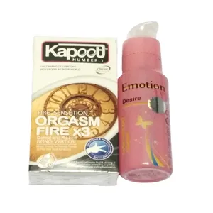 کاندوم کاپوت مدل Orgasm Fire X3 بسته 12 عددی به همراه ژل ایموشن مدل Desire