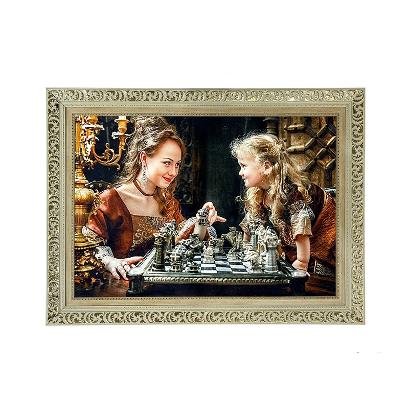 تابلو فرش ماشینی طرح دستبافت مدل شطرنج کد 7759