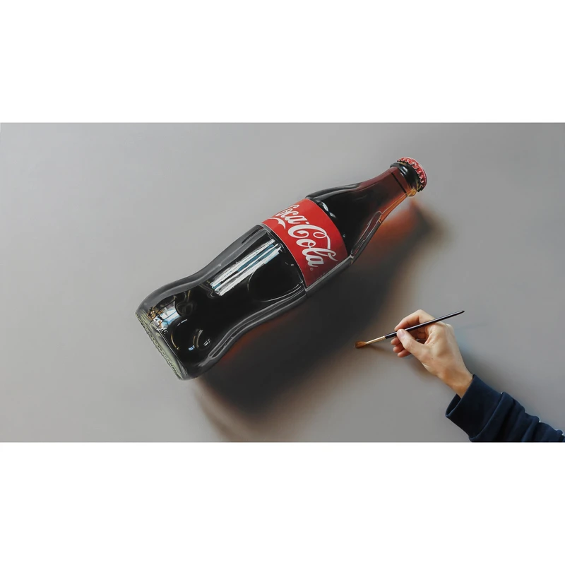 تابلو شاسی چاپ سی طرح نقاشی سه بعدی نوشابه کد 0195