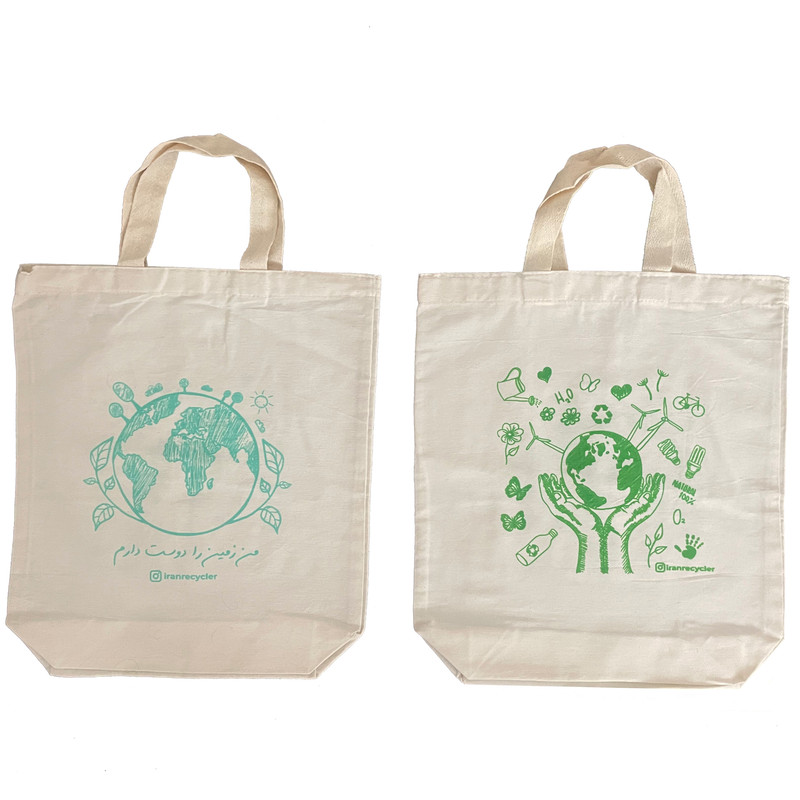 ساک خرید طرح دوست دار محیط زیست مدل پارچه ای متقال