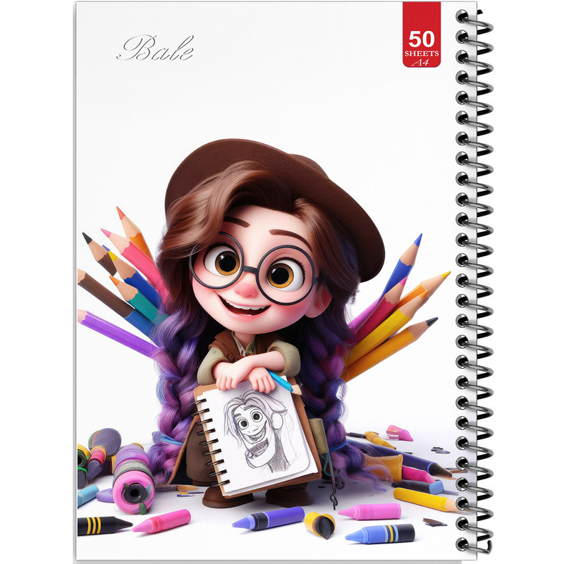 دفتر نقاشی 50 برگ انتشارات بله طرح مداد رنگی کد A4-L105