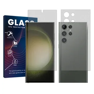 Glass Resistant model Matte screen protector suitable for Samsung Galaxy S23 Ultra mobile phone along with the back protector