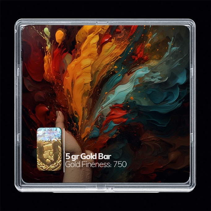 شمش طلا 18 عیار مدوپد مدل رنگارنگ کد SG10734